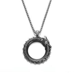 Ouroboros Dragon Necklace Mythical Serpent Men's Women's Christmas Birthday Gift